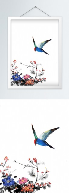 新中式花鸟竖版装饰画