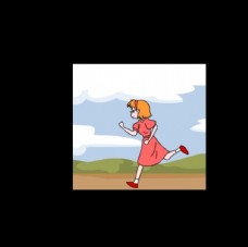 卡通女孩子奔跑flash动画