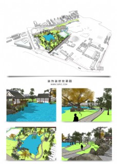 草图大师模型公园景观规划方案SU模型