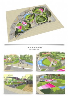 草图大师模型公园景观方案SU透视模型