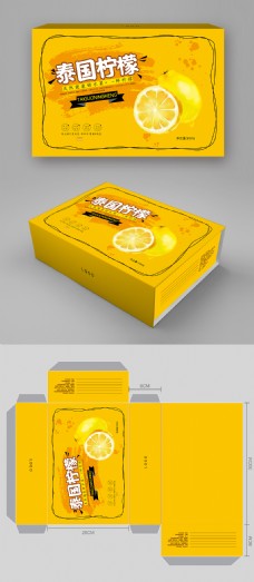 简约大气柠檬水果包装礼盒设计