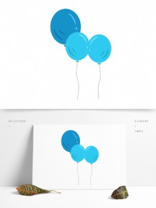 卡通三个蓝色的气球设计