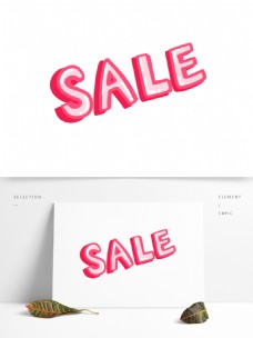 粉色SALE立体字设计