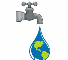 环保水源水龙头水滴环保水资源素材