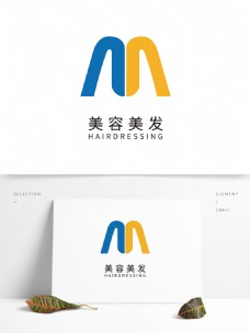 美容美发美发美容logo大众通用标志剪头艺术M