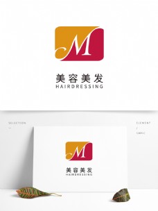 美发美容logo大众通用标志剪头M字母