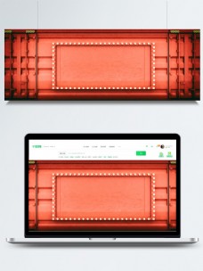 边框背景原创红色集装箱创意边框告示牌背景