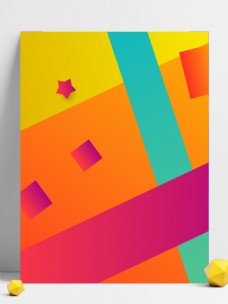 背景海报抽象彩色几何矢量元素