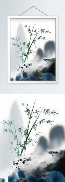 简约中国风竹林客厅装饰画
