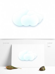 卡通云润的白色云朵