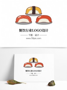 餐饮元素餐饮行业日式料理小吃店logo寿司元素