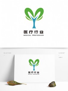 绿树绿色树苗logo大众通用爱心logo标志