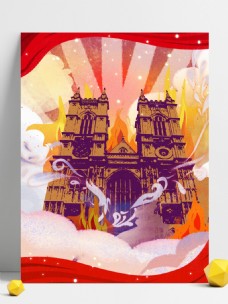 火烧巴黎圣母院背景图