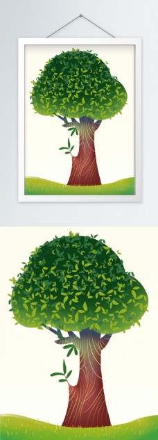 绿色清新手绘树图片