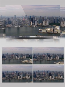 现代繁华发达城市东京铁塔地标建筑航拍