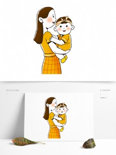 卡通母女图案元素