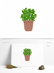 盆栽植物矢量元素卡通