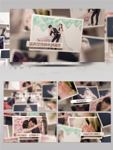 二维图片墙婚礼婚庆电子相册AE模板
