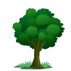 绿树矢量卡通大树