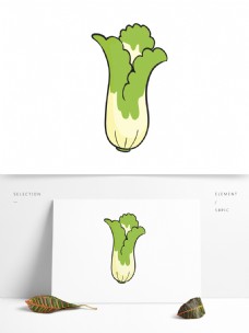 蔬菜大白菜矢量卡通元素