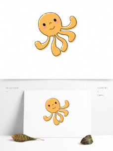 MBE风一只可爱的章鱼插画元素