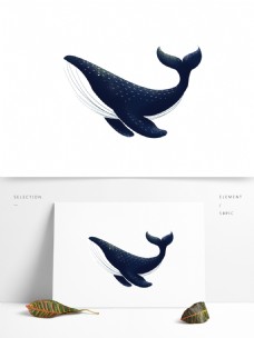 卡通蓝色海豚海洋生物