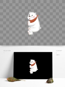 小清新可爱小白熊动物设计
