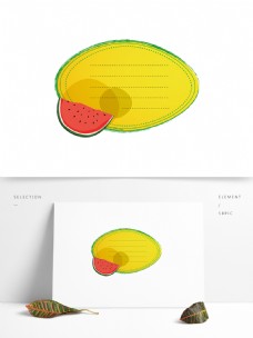 矢量西瓜水果文本框素材