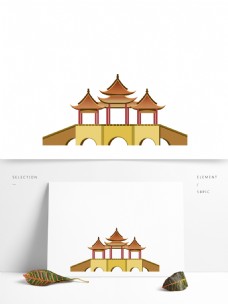 五亭莲花桥手绘建筑设计