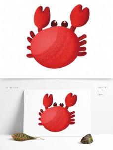 红色海滩小螃蟹图案