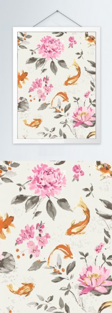 新中式花鸟彩色装饰画
