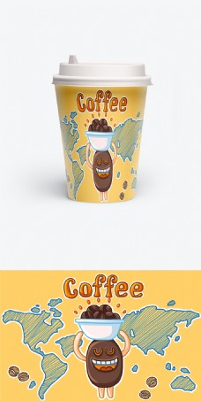 原创插画咖啡杯包装