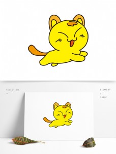 矢量卡通小猫图案