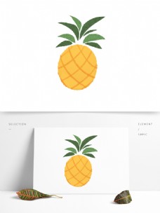 创意可爱原创手绘菠萝清凉夏日图案元素