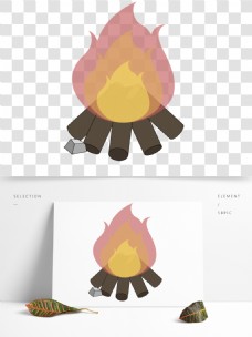 火焰燃烧火堆插画