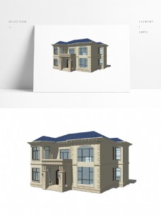 欧式乡村别墅模型