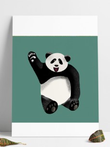 卡通熊猫快乐元素设计