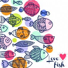 女童印花海洋小鱼卡通画
