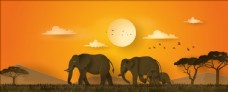 旅行海报非洲动物