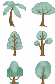 卡通树木