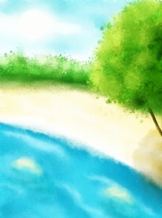 树木手绘风景插画