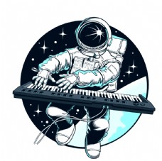 星空吊顶宇航员钢琴