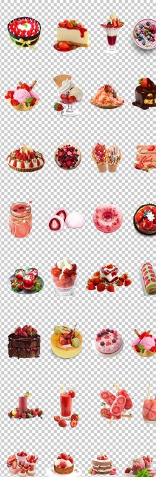 糕点草莓甜点果汁草莓蛋糕草莓冰沙各