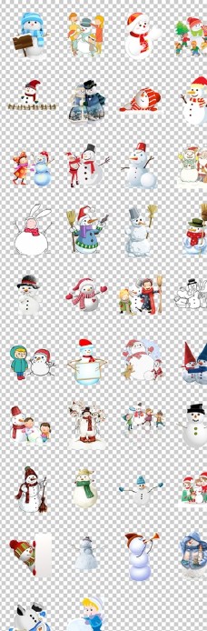 雪人冬季手绘卡通堆雪人圣诞可爱