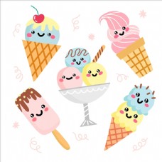 矢量人物卡通冰淇淋