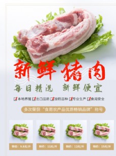 年货促销广告猪肉海报