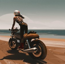 海边的摩托车