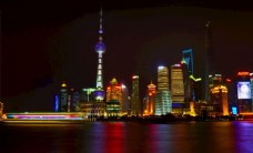上海城市上海外滩城市夜景