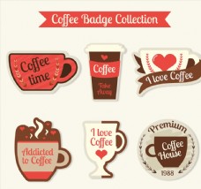咖啡杯彩色咖啡徽章
